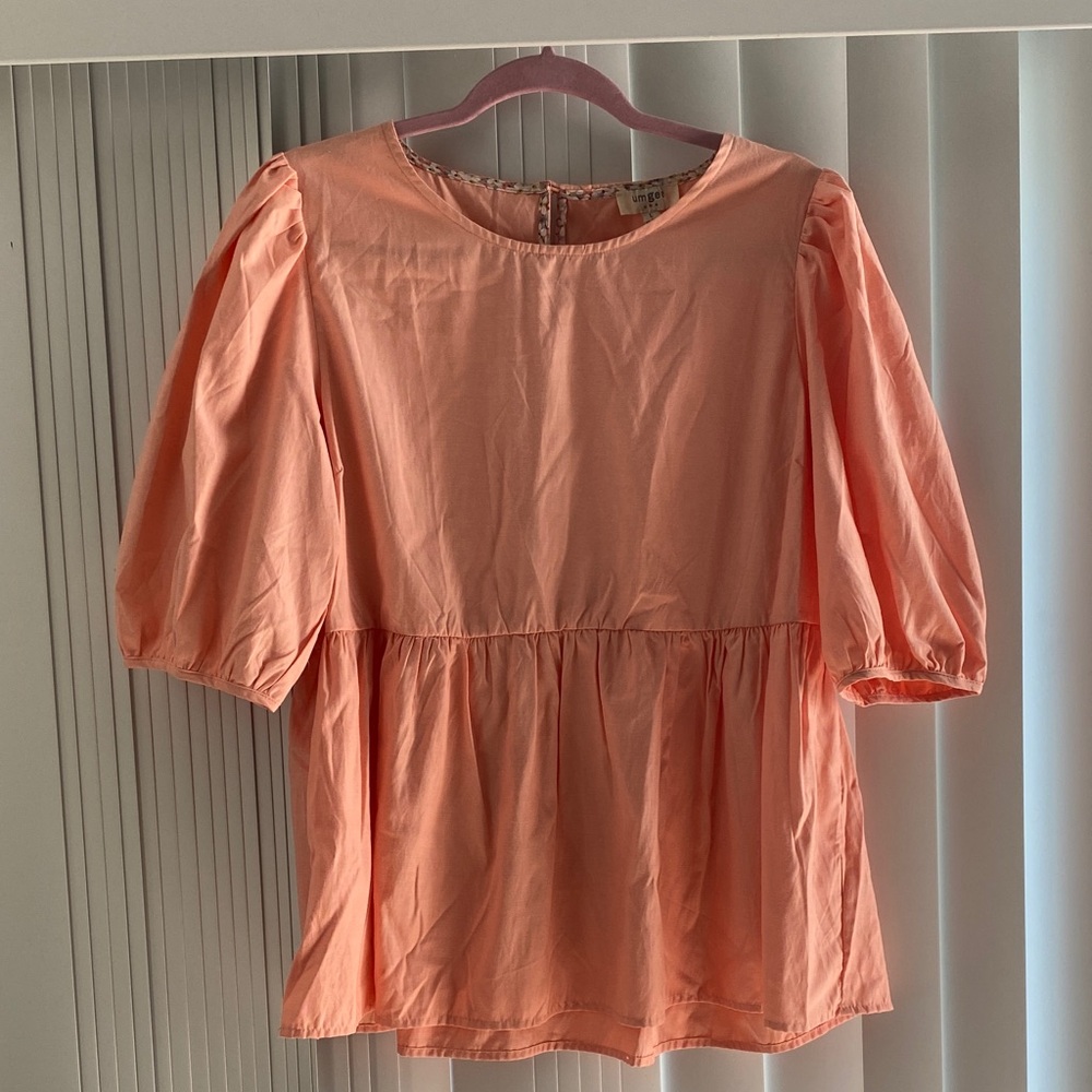 Umgee Coral Puff Sleeve Blouse